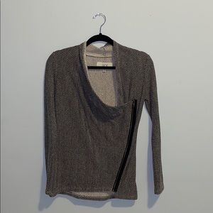 Patterned, side zipper jacket